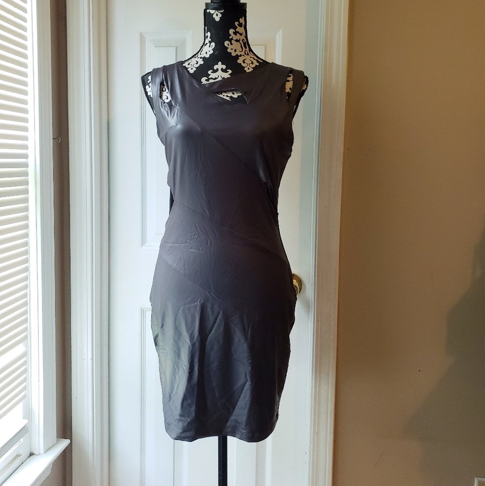 Bebe dress  size L color charcoal.